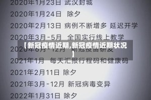 【新冠疫情近期,新冠疫情近期状况】
