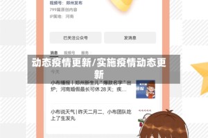 动态疫情更新/实施疫情动态更新