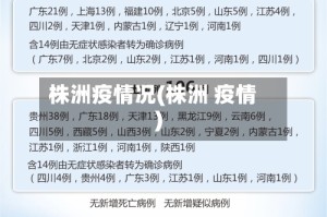 株洲疫情况(株洲 疫情)