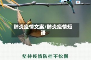 肺炎疫情文案/肺炎疫情短语