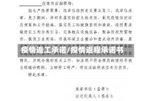 疫情返工承诺/疫情返程承诺书