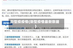 新型疫疫情(新型疫情最新数据)