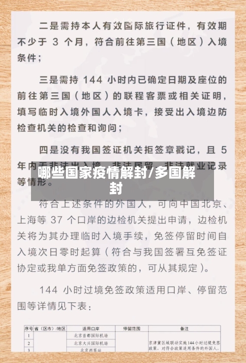 哪些国家疫情解封/多国解封-第1张图片